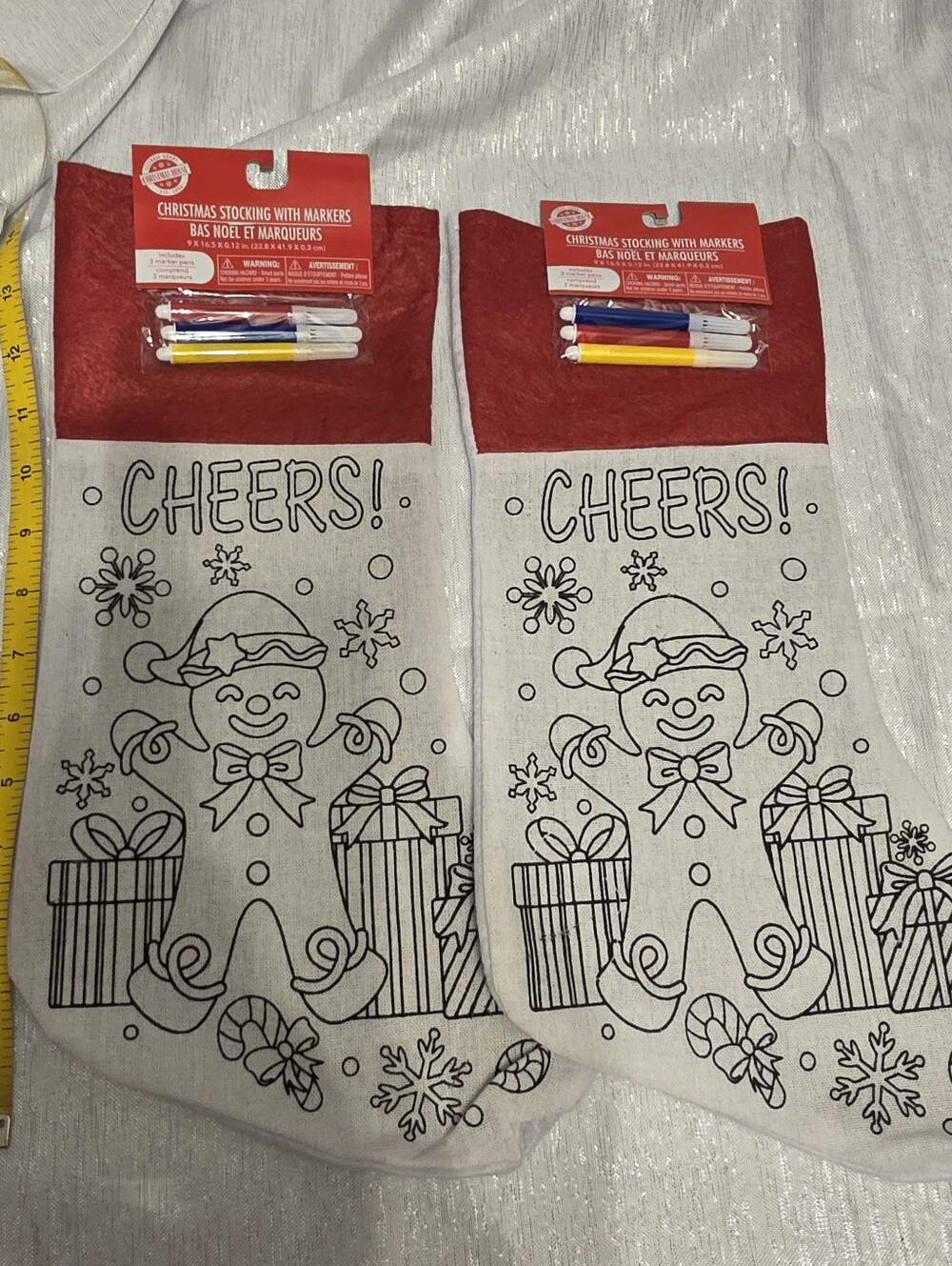 2 NEW Color Your Own Christmas Stockings